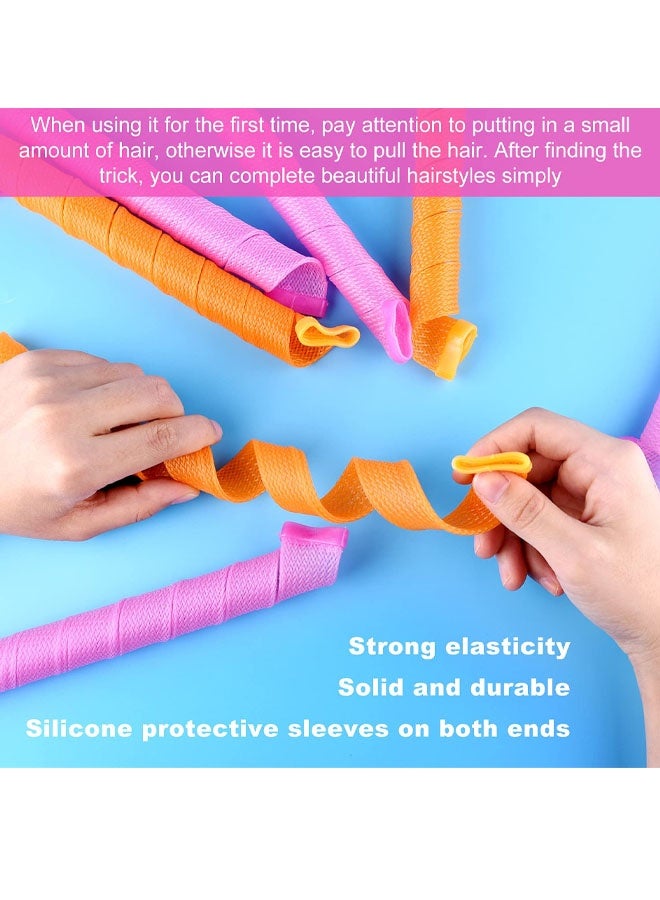 مجموعة مكونة من 10 بكرات شعر حلزونية بدون حرارة مع خطافات تصفيف شعر إضافية - Image 3