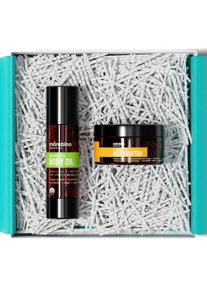 Mambino Organics Organic Skincare Gift For Pregnant Womengift Box With Moisturizing Body Oil & Belly Butterantistretch Duo Kit  - Image 2