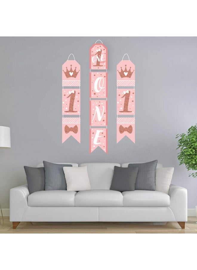 Big Dot of Happiness Big Dot of Happiness 1st Birthday Little Miss Onederful - Hanging Vertical Paper Door Banners - Girl First Birthday Party Wall Decoration Kit - Indoor Door Decor  - Image 2