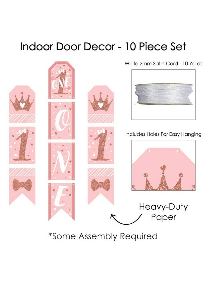 Big Dot of Happiness Big Dot of Happiness 1st Birthday Little Miss Onederful - Hanging Vertical Paper Door Banners - Girl First Birthday Party Wall Decoration Kit - Indoor Door Decor  - Image 4