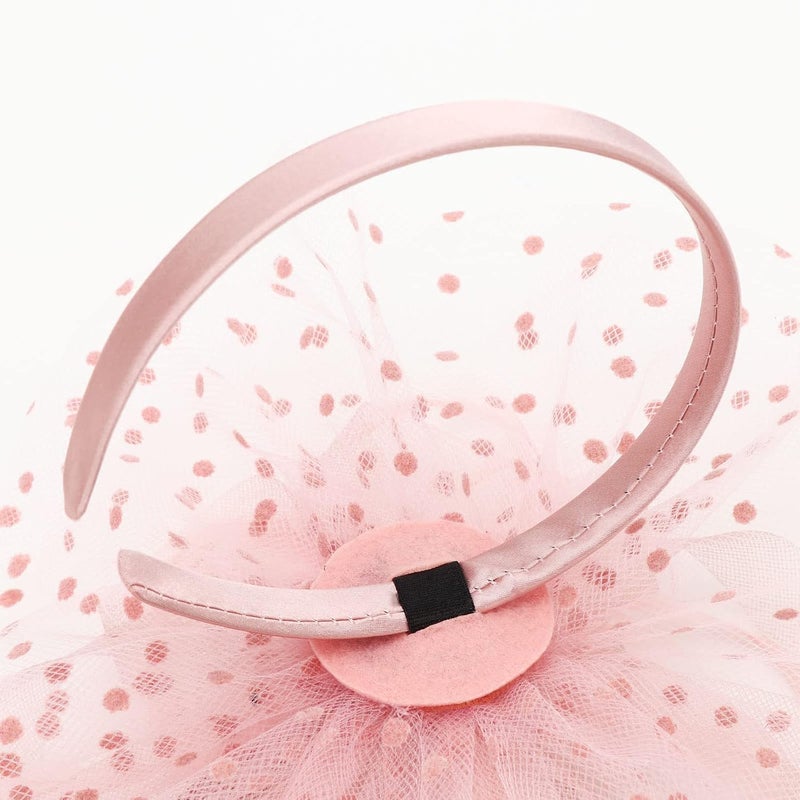 DRESHOW Fascinators Hat Flower Mesh Ribbons Feathers on a Headband and a Clip Tea Party Headwear for Girls and Women - Image 5
