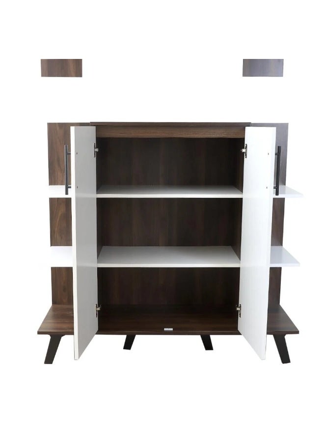 بيتي ركن قهوة مع أرفف معلقة - أبيض وبني - Image 3