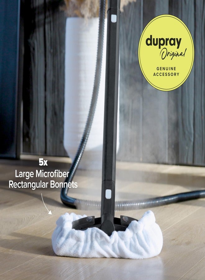 Dupray Large Rectangle Bonnets - Reusable Microfiber Steam Cleaner Pads, Heavy-Duty Steam Mop Accessories for Deep Cleaning Floors, Tiles, Grout, Walls, Kitchen Surfaces - Pack of 5 White - Image 2