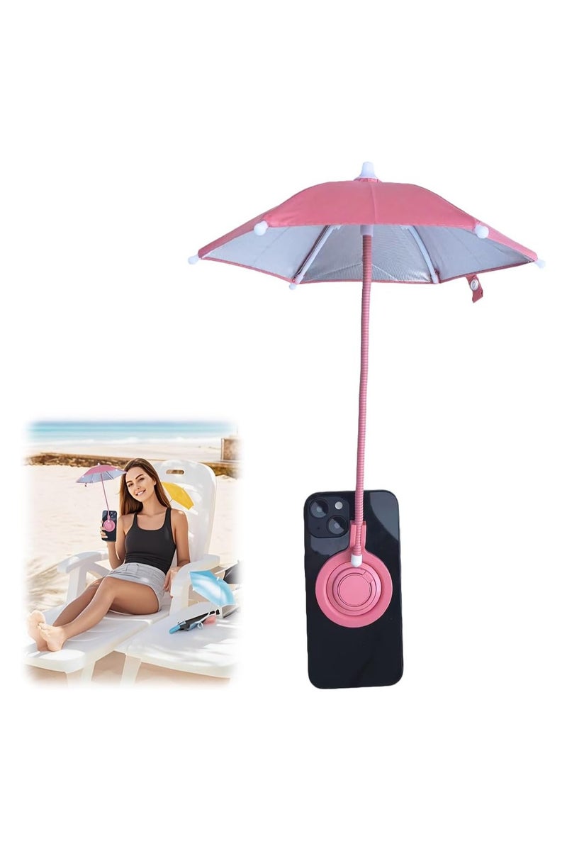 بلو فاير مظلة شمسية مغناطيسية لهاتفك المحمول – مظلة مقاومة لانعكاس الشمس للاستخدام الخارجي مع ذراع مرن قابل للتعديل، تصميم خفيف الوزن وقابل للطي للمشي والسفر والشاطئ - Image 2