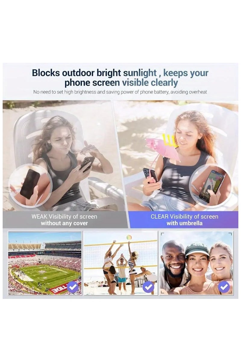 بلو فاير مظلة شمسية مغناطيسية لهاتفك المحمول – مظلة مقاومة لانعكاس الشمس للاستخدام الخارجي مع ذراع مرن قابل للتعديل، تصميم خفيف الوزن وقابل للطي للمشي والسفر والشاطئ - Image 4