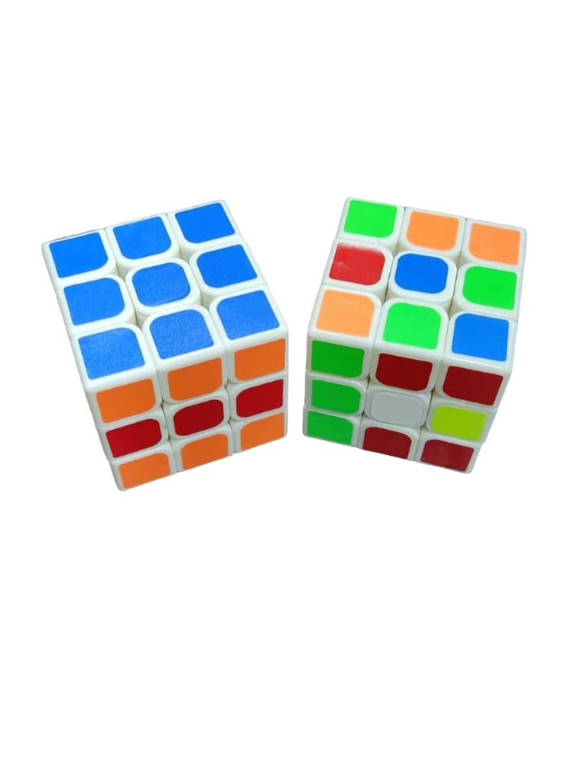 حزمة من مكعبين،مكعب سرعة تحول سلس مكعب سحري 5.5 × 5.5 × 5.5 سم مكعب لغز تحفيز الدماغ (2.4 بوصة) - Image 1