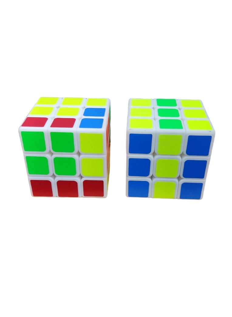 حزمة من مكعبين،مكعب سرعة تحول سلس مكعب سحري 5.5 × 5.5 × 5.5 سم مكعب لغز تحفيز الدماغ (2.4 بوصة) - Image 2