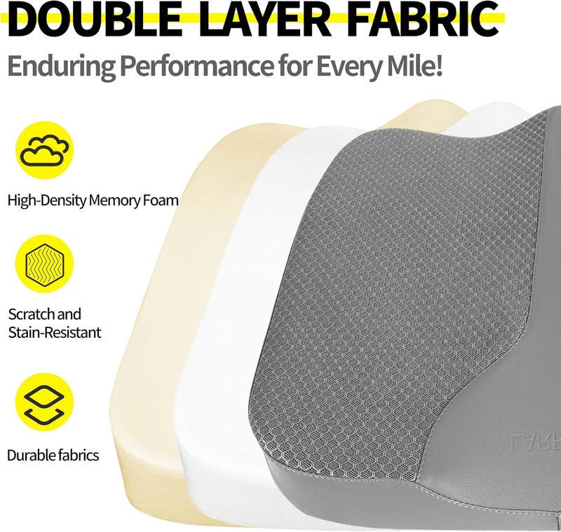 LARROUS Car Seat Cushion - Comfort Memory Foam Seat Cushion for Car Seat Driver, Tailbone (Coccyx) Pain Relief, Car Seat Cushions for Driving (Gray) - Image 2