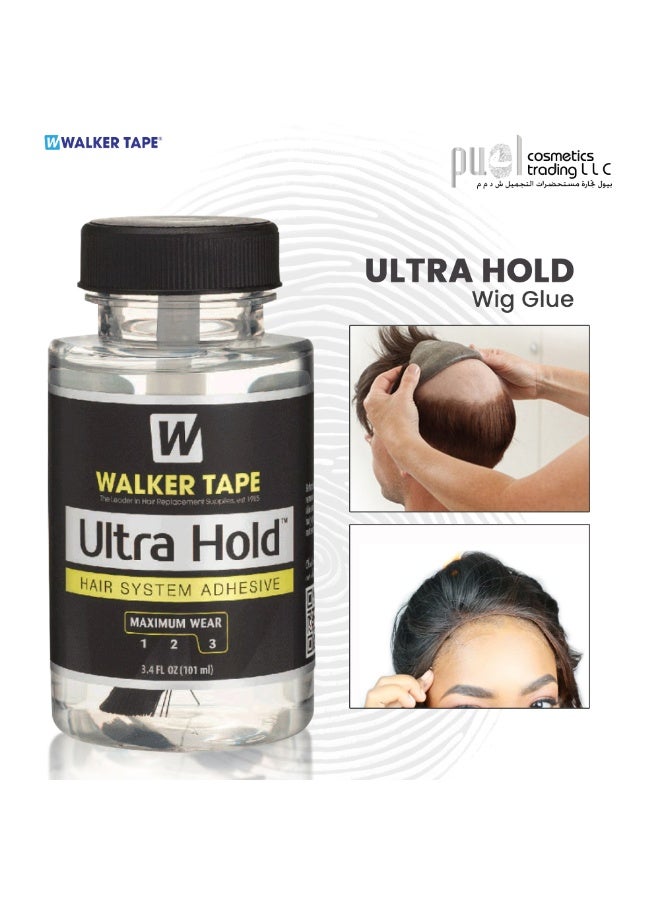 Walker Tape Ultra Hold Liquid Adhesive for Hair Systems – 3.4 fl oz Brush-On Bonding Glue – Strong Long Hold Wig Glue – Waterproof, Clear Drying, Skin-Safe Adhesive for Lace Wigs, Toupees & Extensions - Image 5