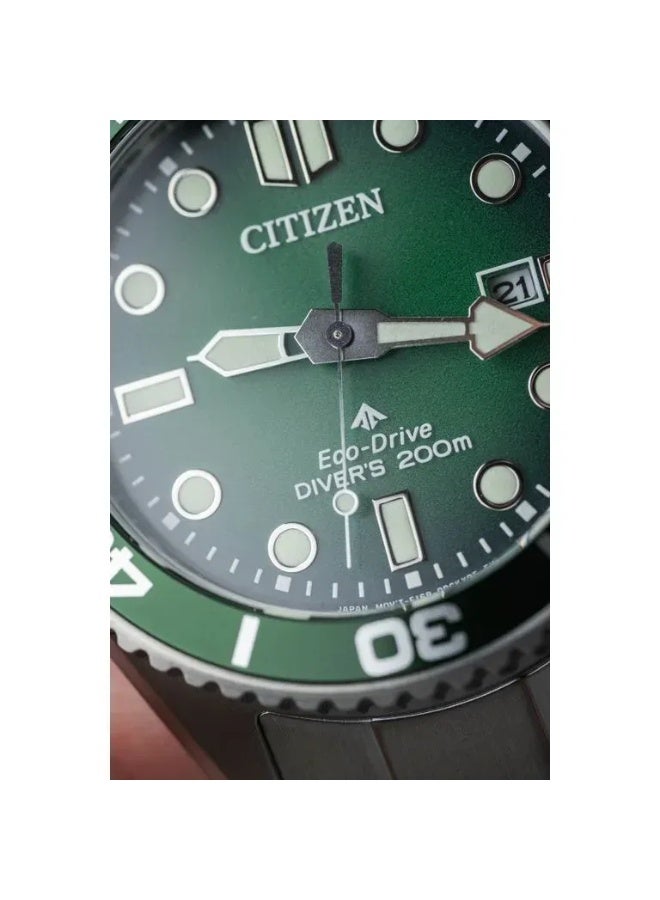 CITIZEN Eco‑Drive Promaster Diver BN0269‑50W, 40.6 mm Green Dial, Stainless Steel Bracelet, 200 m WR - Image 4