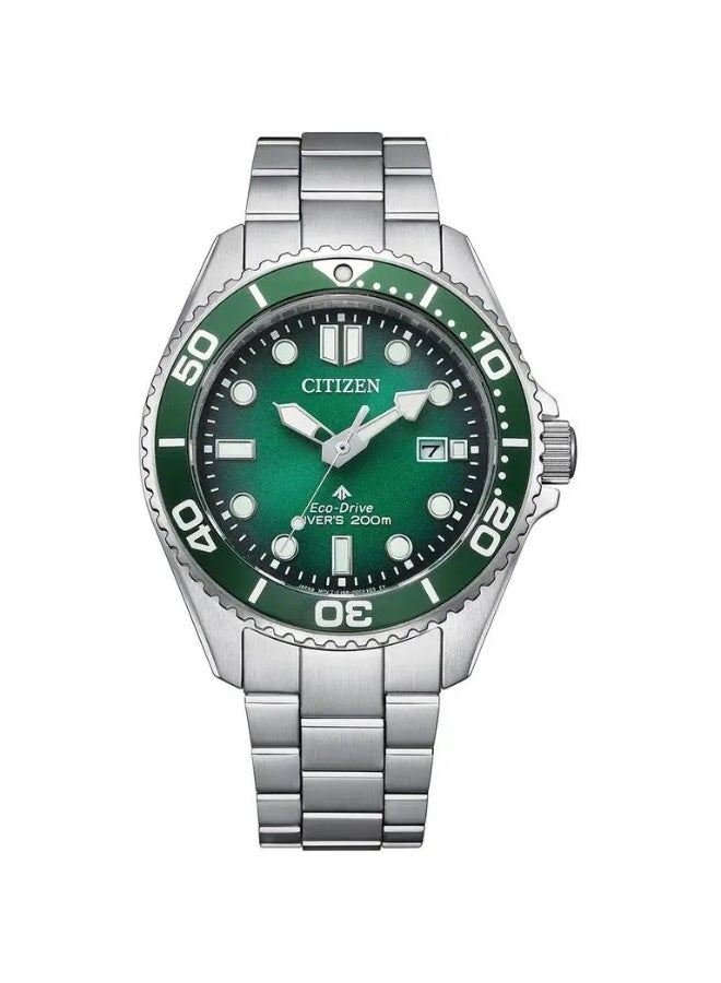 CITIZEN Eco‑Drive Promaster Diver BN0269‑50W, 40.6 mm Green Dial, Stainless Steel Bracelet, 200 m WR - Image 2