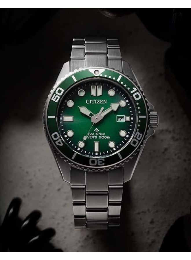 CITIZEN Eco‑Drive Promaster Diver BN0269‑50W, 40.6 mm Green Dial, Stainless Steel Bracelet, 200 m WR - Image 1