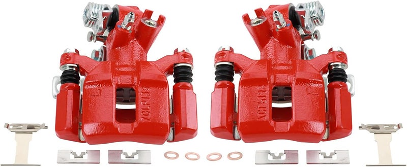 TRQ Rear Performance Brake Caliper Set Red for Acura Integra and Honda Civic - Image 3