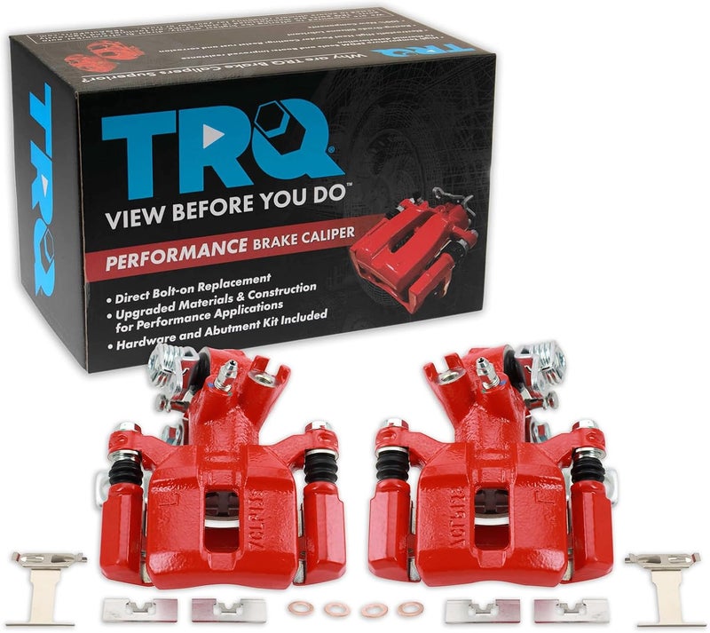 TRQ Rear Performance Brake Caliper Set Red for Acura Integra and Honda Civic - Image 1