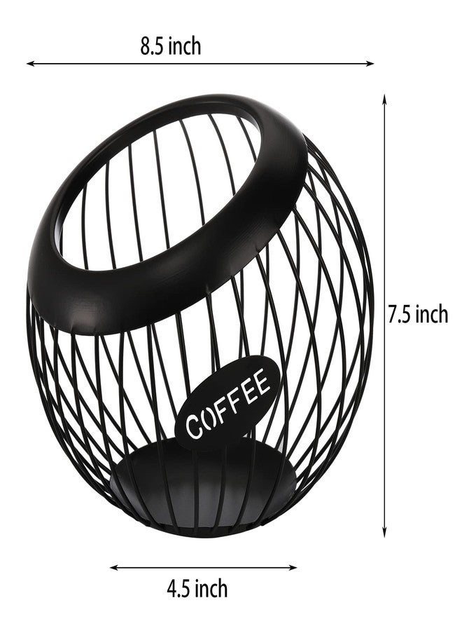 TOPZEA Coffee Pod Holder, Large Capacity Metal K Cups Holder Organizer Coffee Capsule Container Basket, Espresso Pods Storage for Counter, Bar Station Accessories, Black - Image 2