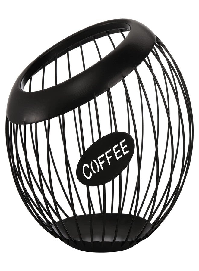 TOPZEA Coffee Pod Holder, Large Capacity Metal K Cups Holder Organizer Coffee Capsule Container Basket, Espresso Pods Storage for Counter, Bar Station Accessories, Black - Image 1