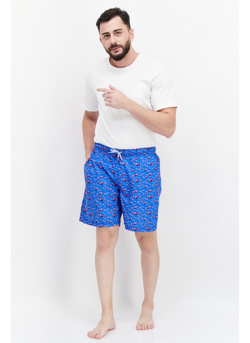 Tailorbyrd Men Allover Print Board Shorts Swimwear, Blue Combo  - Image 2