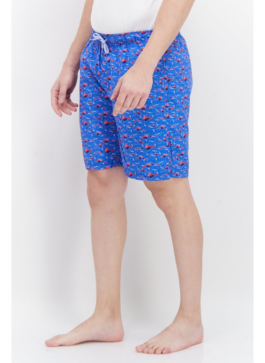 Tailorbyrd Men Allover Print Board Shorts Swimwear, Blue Combo  - Image 3