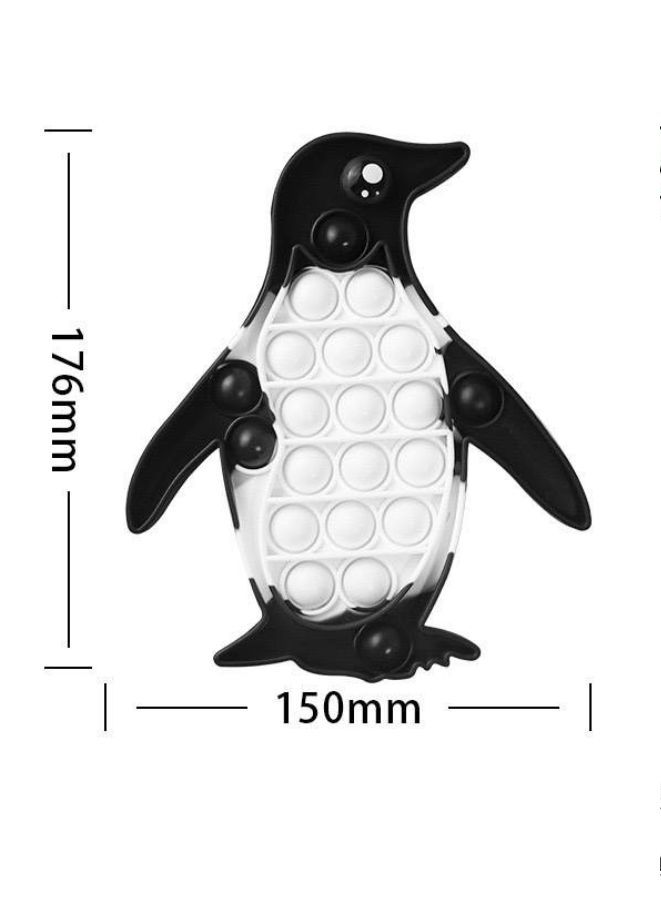 Push Pop Bubble Fidget Toy Silicone Animal Sensory Squeeze Toy Stress Relief Anti-Anxiety ADHD Autism Special Fidget Popper Gift for Kids and Adults Penguin A  - Image 4