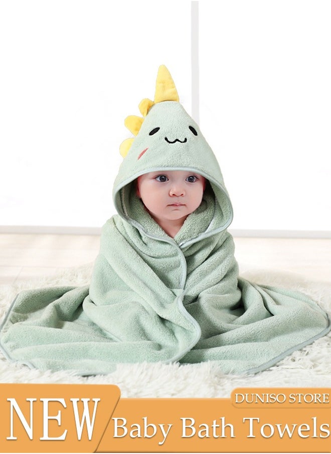 DUNISO Baby Bath Towels Newborn Hooded Baby Towel Ultra Absorbent and Soft Cotton Hooded Washcloth for Baby Toddler Infant Unisex Hooded Baby Bath Towel  - Image 1
