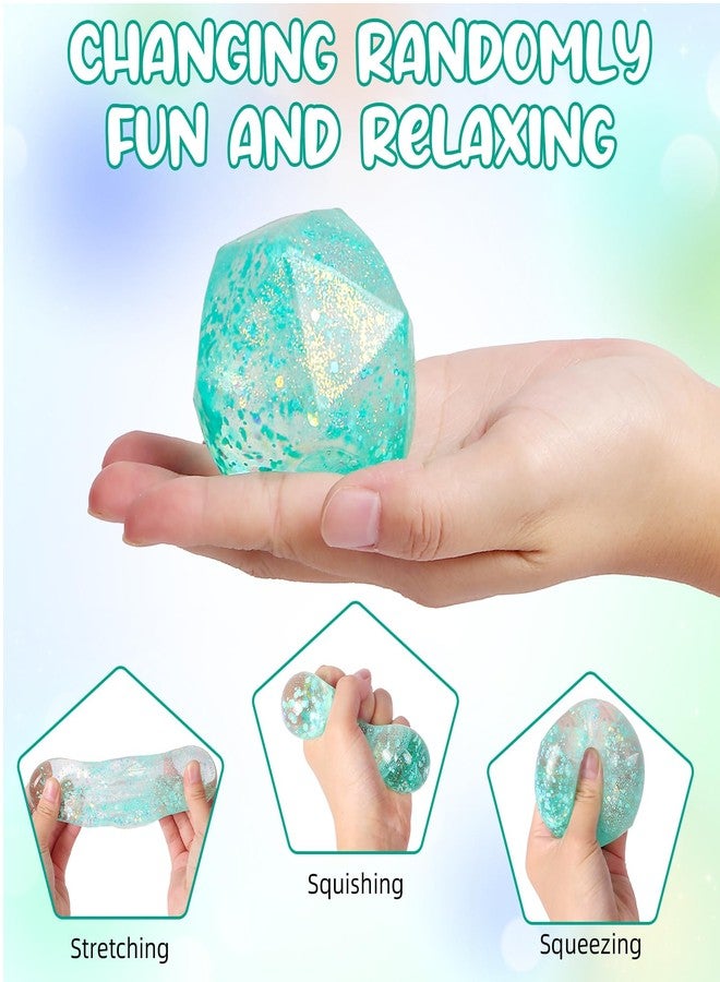 AiSiXin Stress Cube Squishy Stress Balls for Adults and Kids, Ice Squishy Sugar Stress Ball Sensory Fidget Toys, Slow Rise Squeeze Cube for Anxiety Relief, Malt Sugar Stress Cube for Hand Exercise (Cyan) - Image 2