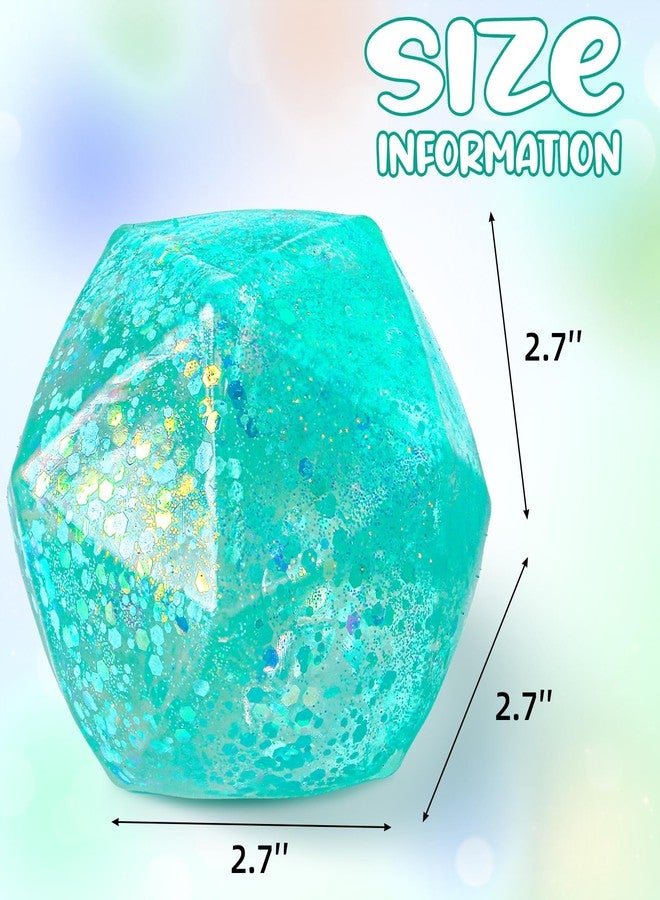 AiSiXin Stress Cube Squishy Stress Balls for Adults and Kids, Ice Squishy Sugar Stress Ball Sensory Fidget Toys, Slow Rise Squeeze Cube for Anxiety Relief, Malt Sugar Stress Cube for Hand Exercise (Cyan) - Image 3