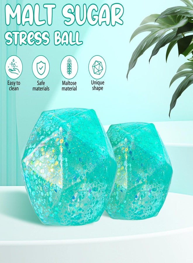 AiSiXin Stress Cube Squishy Stress Balls for Adults and Kids, Ice Squishy Sugar Stress Ball Sensory Fidget Toys, Slow Rise Squeeze Cube for Anxiety Relief, Malt Sugar Stress Cube for Hand Exercise (Cyan) - Image 4