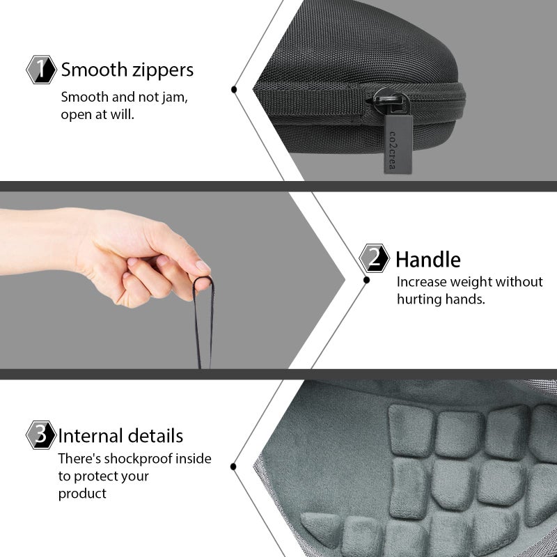 co2CREA Hard Case Replacement for Logitech MX Ergo S/MX Ergo Wireless Trackball Mouse (Black Case) - Image 5