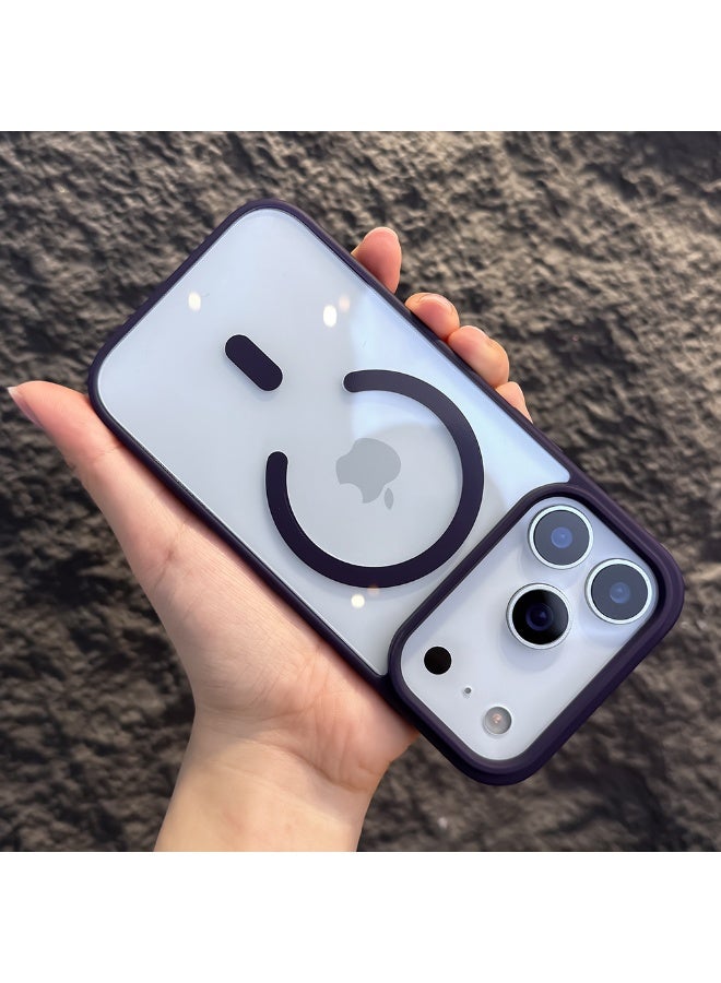 غطاء شفاف مع إطار بنفسجي لهاتف iPhone 17 Pro Max – مزود بخاصية Magsafe ومغناطيسات N52 الأقوى - Image 2