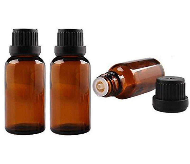 3Pcs Empty Refillable Amber Glass Essential Oil Bottles Vials Attar Jars with Orifice Reducer and Black Cap Perfume Aromatherapy DIY Makeup Tools Accessories size 50ml/1.7oz