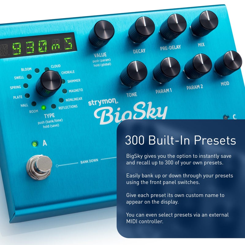 Strymon BigSky Multi Reverb Guitar Effects Pedal with 12 Unique Reverb Machines for Electric and Acoustic Guitar, Synths, Vocals and Keyboards - Image 3