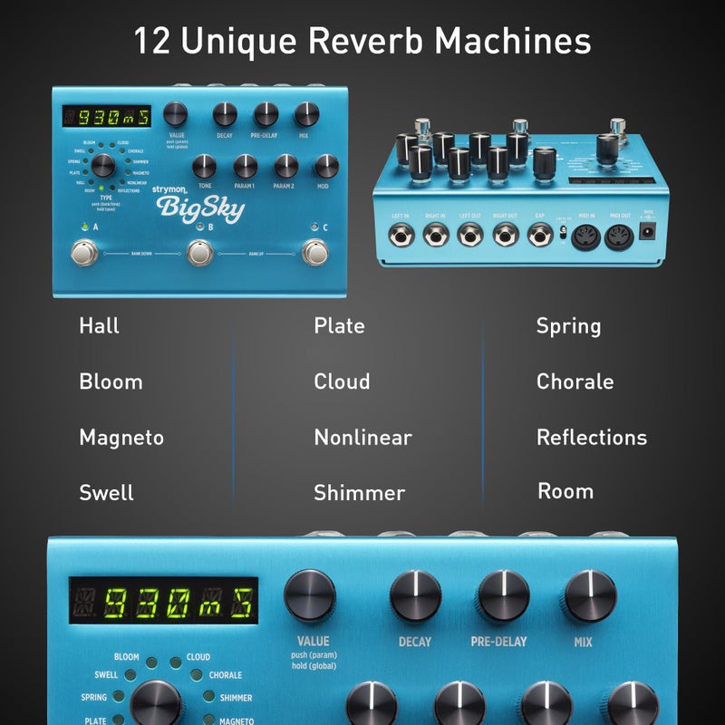 Strymon BigSky Multi Reverb Guitar Effects Pedal with 12 Unique Reverb Machines for Electric and Acoustic Guitar, Synths, Vocals and Keyboards - Image 4