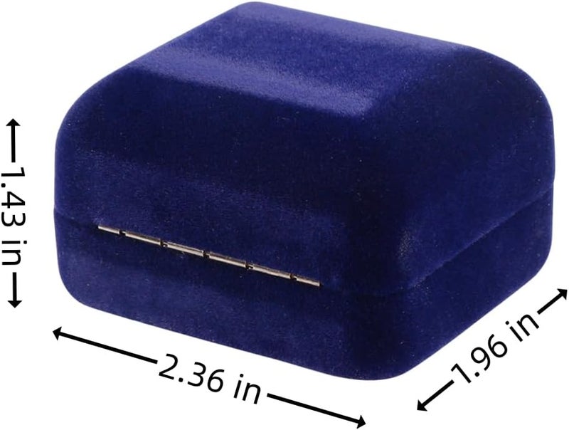 Omeet Velvet Metal Glossy with LED Jewelry Gift Box for Proposal, Engagement, Wedding - Easy to fit into Your Pocket or Handbag - Blue - Image 4