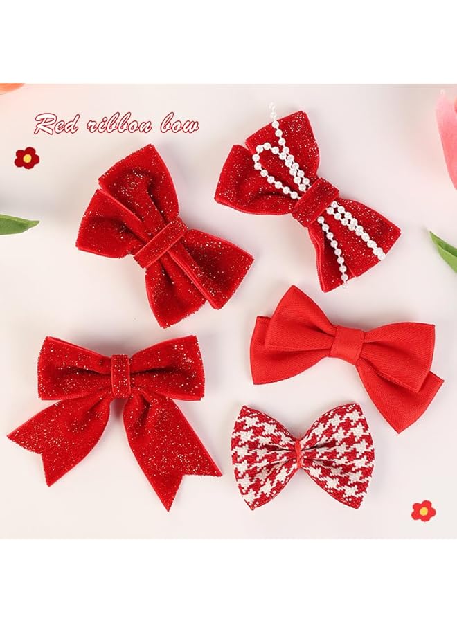 The Bros christmas Red Velvet Ribbon 2 Rolls 2 Sizes Shiny Vintage Velvet Red Ribbon for christmas tree 20Yards Single Face Velvet Wrapping Ribbon for Christmas Wreath Decoration DIY Bow Craft Gift Wrapping - Image 3