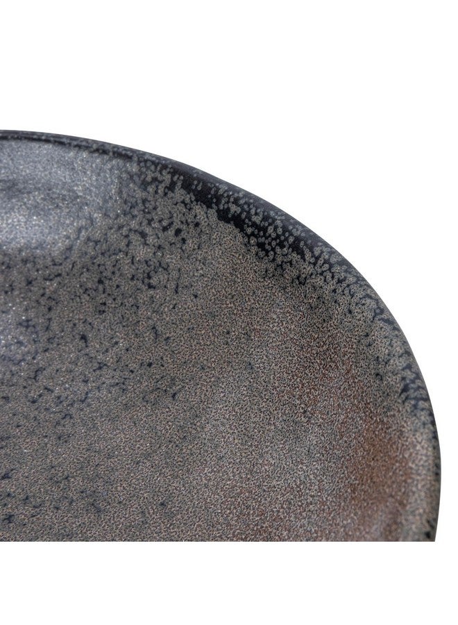Creative Co-Op Stoneware Bowl with Handle and Base, Black Reactive Glaze - Image 5