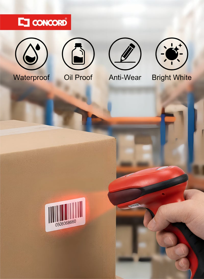 كونكورد ملصقات باركود حرارية 40×60مم، 1000 ملصق لكل رول، عبوة 5 رول - Image 3