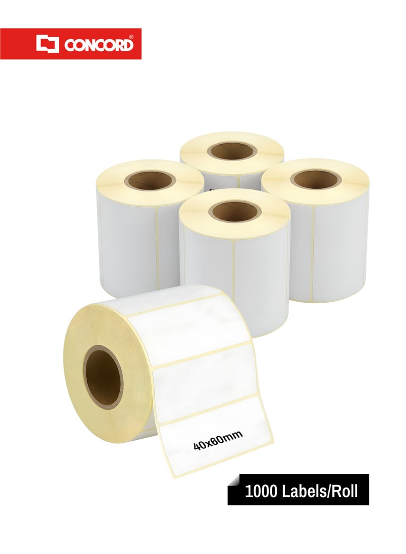 كونكورد ملصقات باركود حرارية 40×60مم، 1000 ملصق لكل رول، عبوة 5 رول - Image 1
