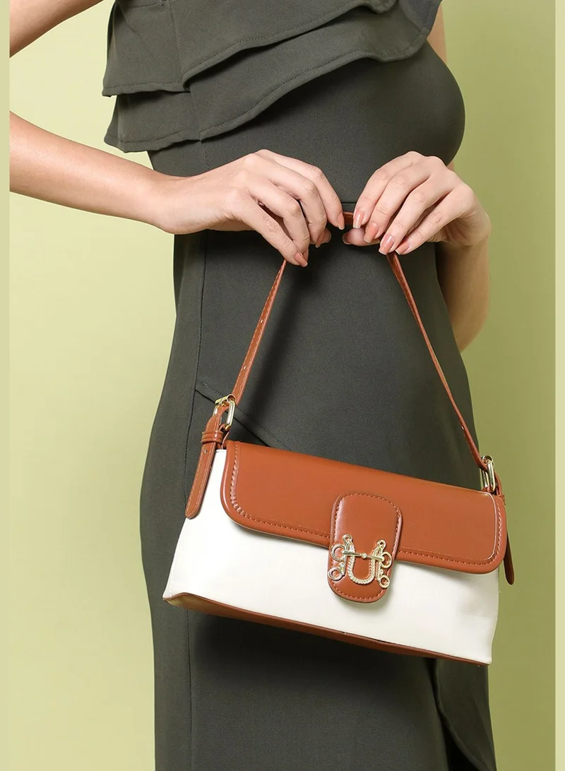 Haute Sauce Colour block Sling Bag with Zip Lock