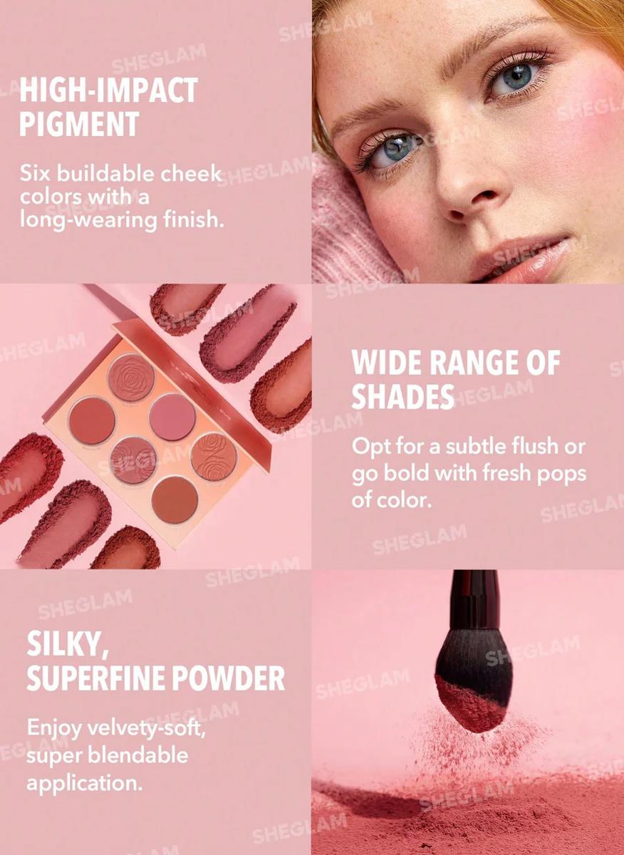 باليت أحمر خدود فلورال فلاش ٦ ألوان بودرة مضغوطة