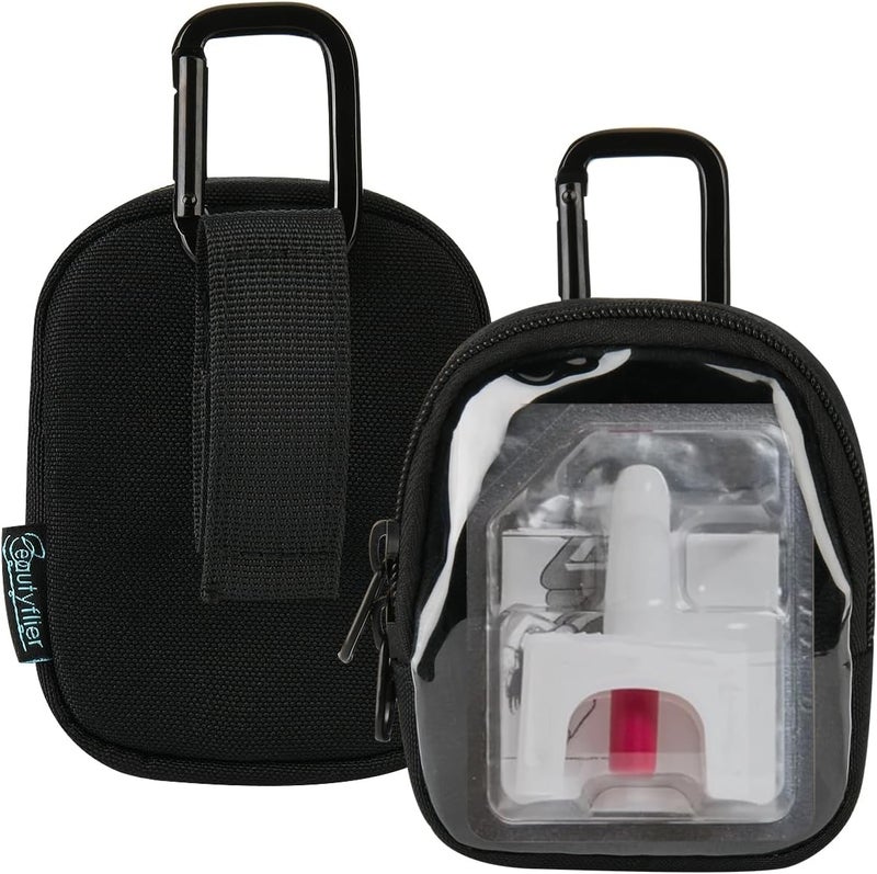 Beautyflier Beautyflier Nylon Belt Pouch for Naloxone HCI Nasal Spray, Travel Case for NARCAN Nasal Spray 4mg, Storage Bag for Naloxone Nasal Spray, with Alloy Square Carabiner, Fits Travel (Bag Only)
