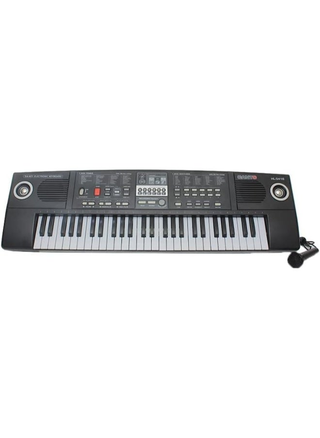 Canto HL-5416 54-Key Electronic Music Workstation – Digital Keyboard with Built-in Rhythms, Demo Songs, and Microphone – Black