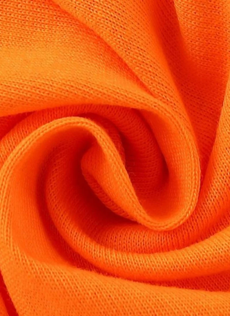 يونيكي Orange Graphic Printed Round Neck T-shirt