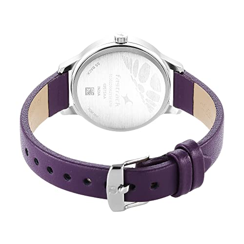 Fastrack Stunners Quartz Analog Lavender Dial Purple Leather Strap Watch for Girls - NS6267SL01 - Image 2