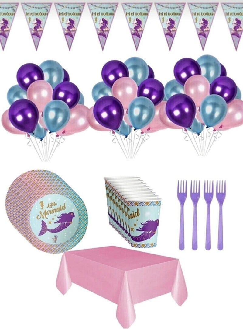 Mermaid Themed Birthday Party Set for 16 People