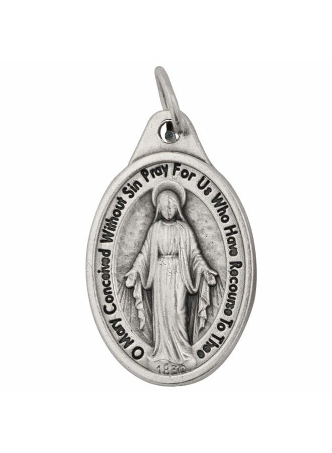 VENERARE Bulk Buy 10 Pcs - Miraculous Medal 1 Inch Lot of 10 Medals Rings Included - Mary Our Lady of Grace - Image 4