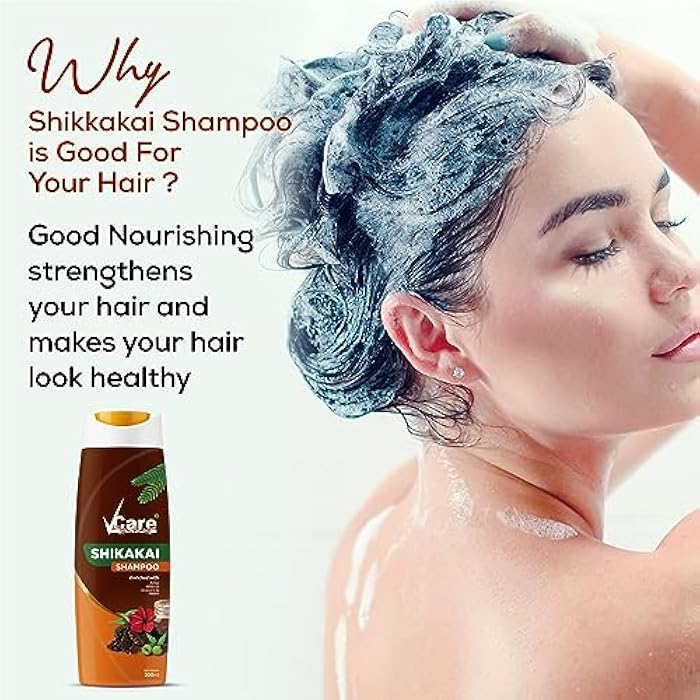 VCare Shikakai Shampoo Enriched With Amla | Hibiscus| Aloevera | Neem -200ml/6.7 Fl Oz - Image 4