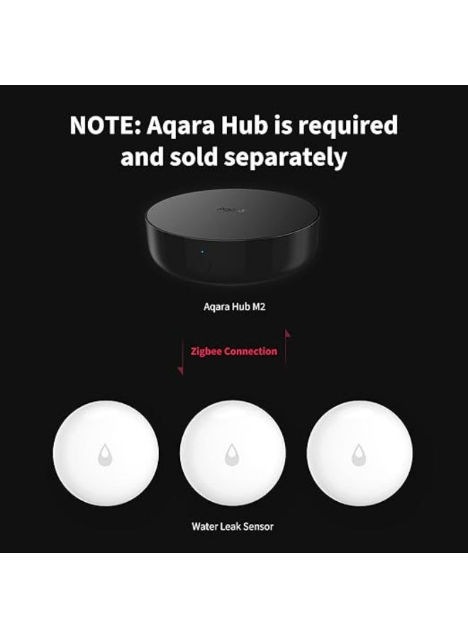 أكارا مجموعة أكارا الثلاثية من أجهزة استشعار تسرب المياه، تتطلب جهاز أكارا هب، كاشف تسرب مياه لاسلكي بتقنية زيجبي، نظام إنذار ذكي وأتمتة منزلية، جهاز إنذار استشعار المياه للمطبخ والحمام - Image 2