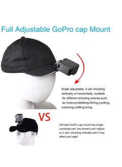 SYOSI SYOSI Action Camera Baseball Cap Mount, Baseball hat Mount for Action Camera, Adjustable Mount Compatible with GoPro 5 Session Hero 9/8/7/6/5/4/3 Plus/3/2/1/DJI OSMO Action Cameras (Black)  - Image 2