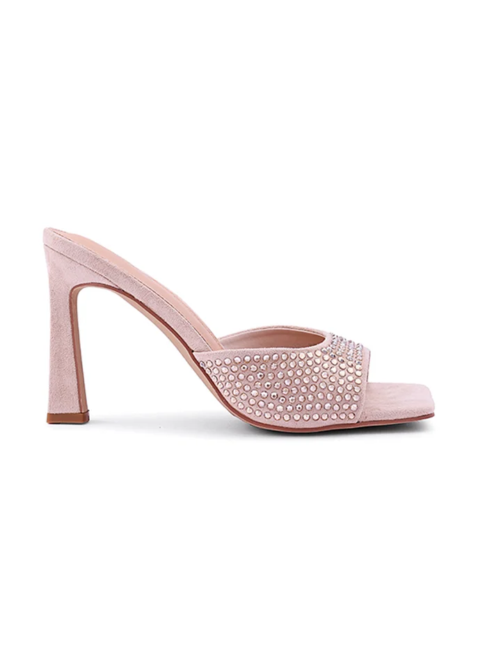 Elegant heel slippers designed for a chic look.