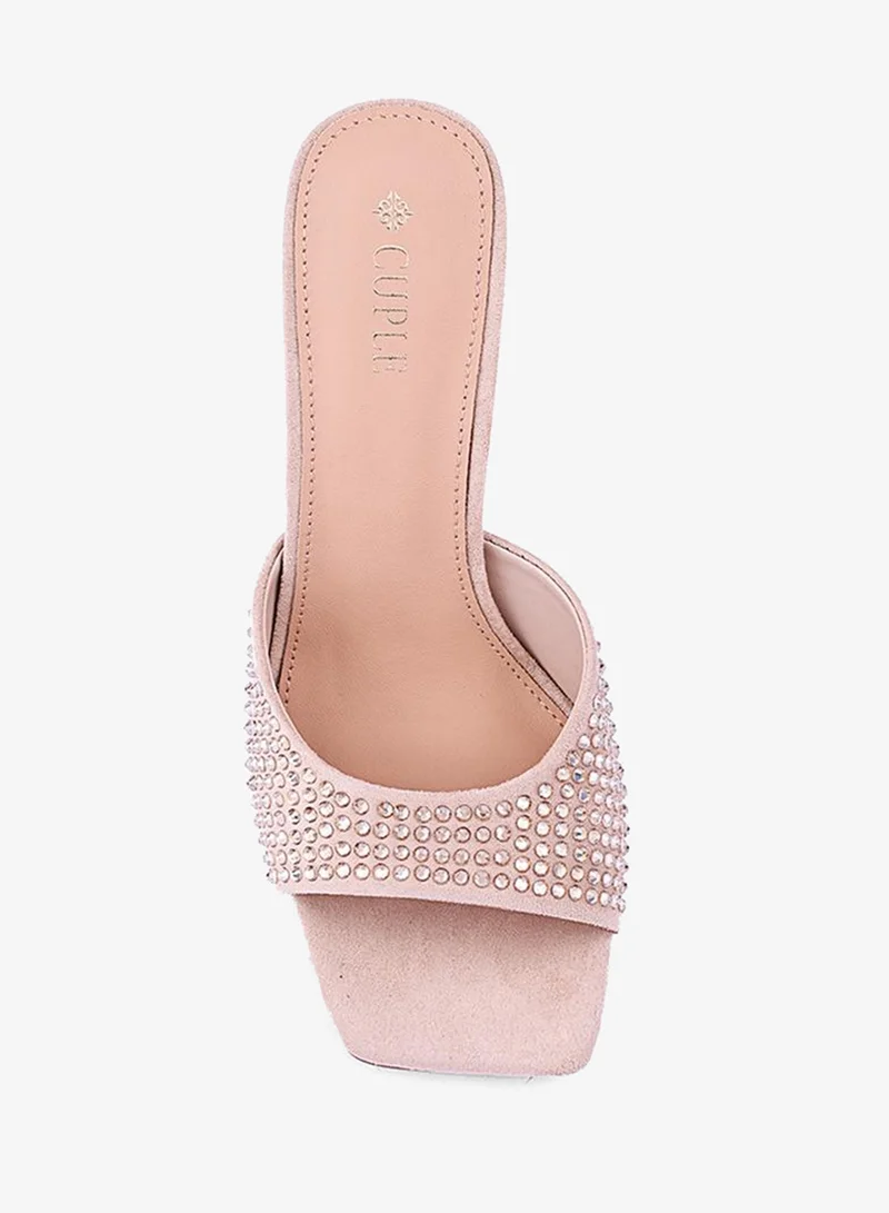 Cuple Beige Elegant heel slippers designed for a chic look. for Women | Best Price UAE